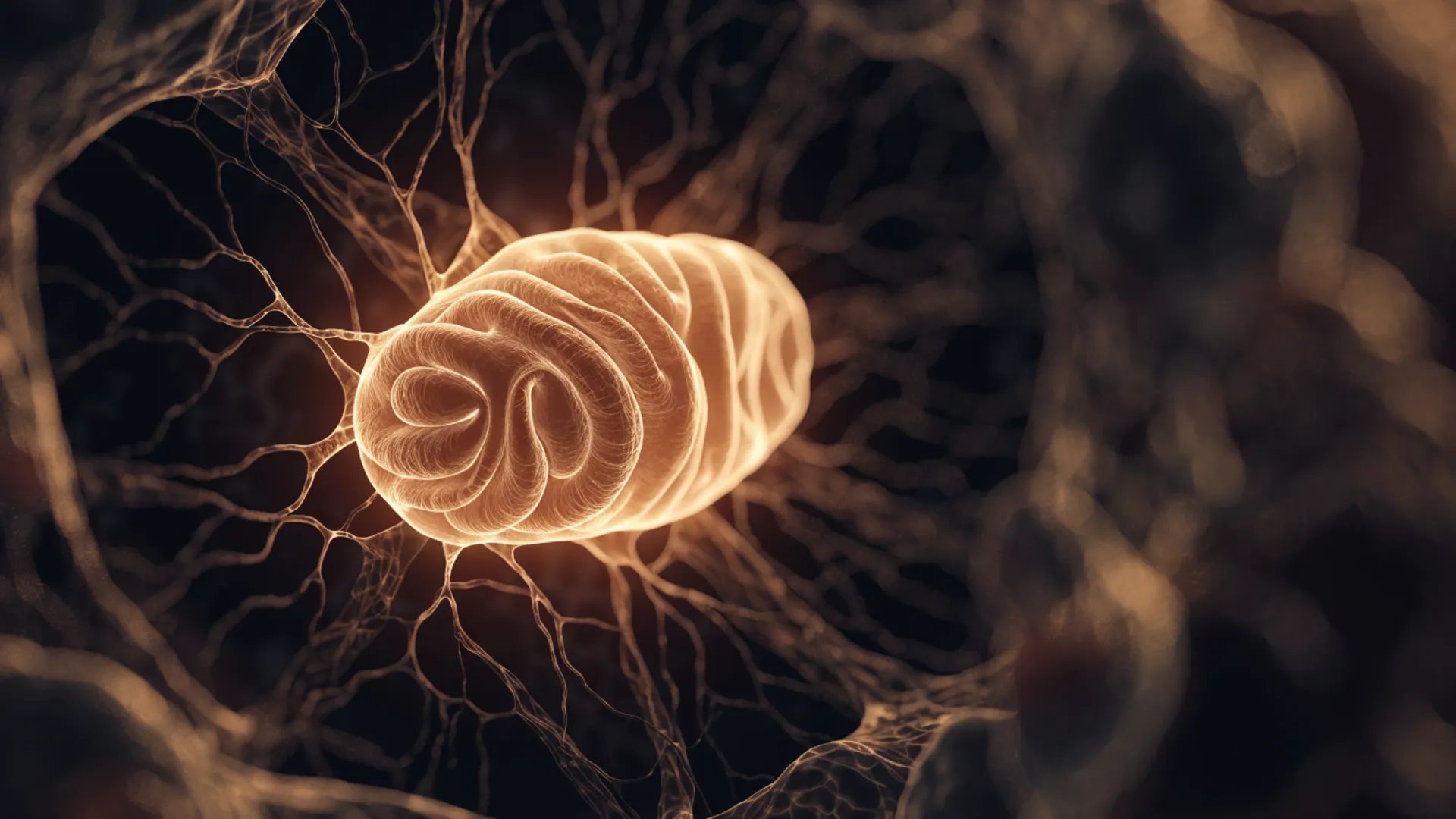 Bright laser light targeting mitochondrial structures inside brain cells during treatment
